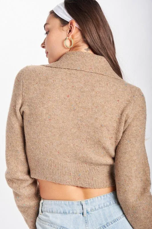 Collared Cropped Cardigan